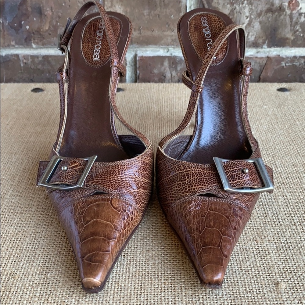 Sergio Rossi Brown Slingbacks Euc - image 2